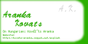 aranka kovats business card